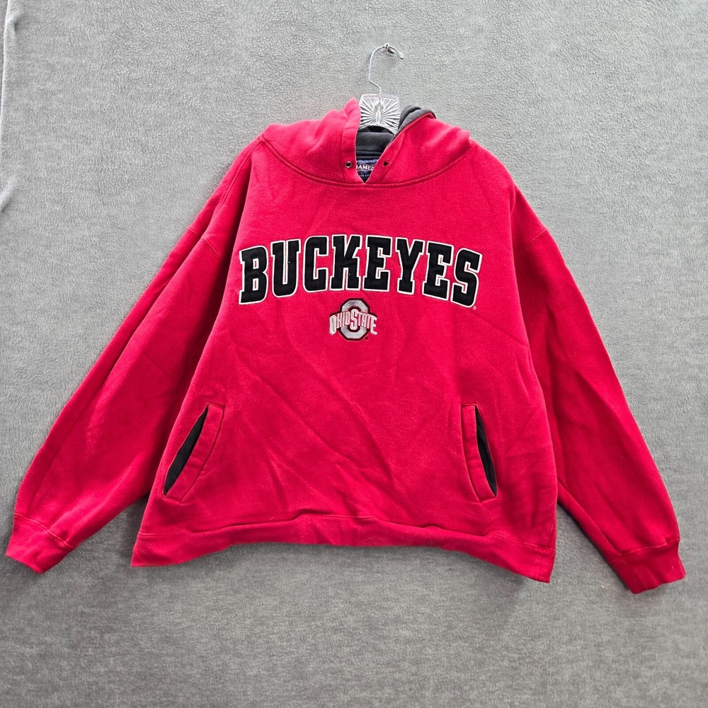 Ohio State Buckeyes Men Sweatshirt XL Red Hoodie Logo Embroidered Champs READ